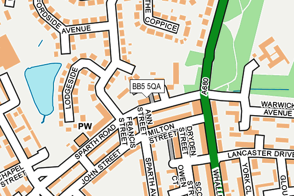 BB5 5QA map - OS OpenMap – Local (Ordnance Survey)