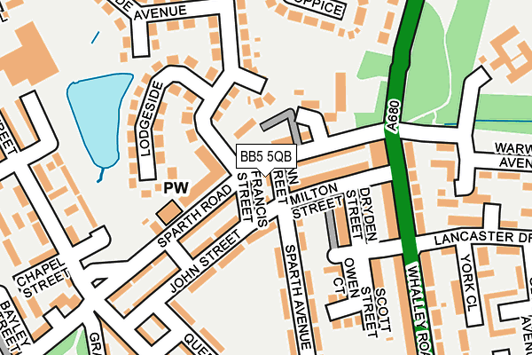 BB5 5QB map - OS OpenMap – Local (Ordnance Survey)