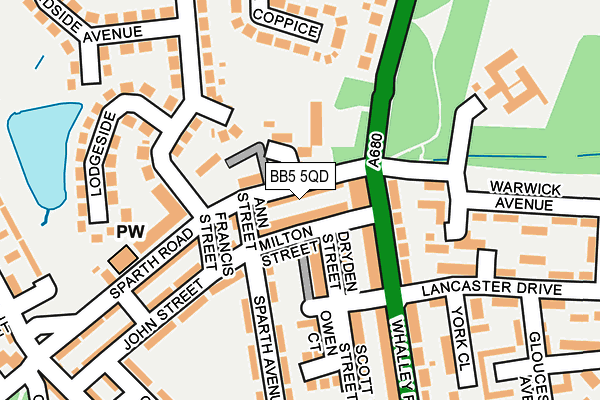 BB5 5QD map - OS OpenMap – Local (Ordnance Survey)