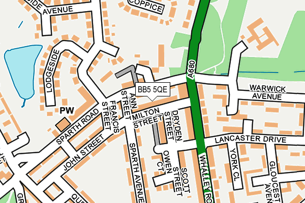 BB5 5QE map - OS OpenMap – Local (Ordnance Survey)