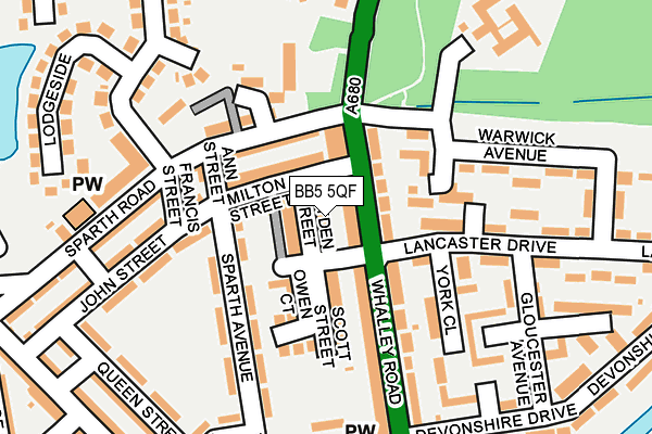 BB5 5QF map - OS OpenMap – Local (Ordnance Survey)