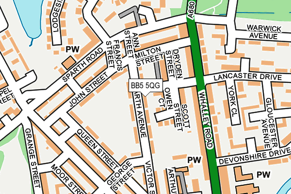 BB5 5QG map - OS OpenMap – Local (Ordnance Survey)