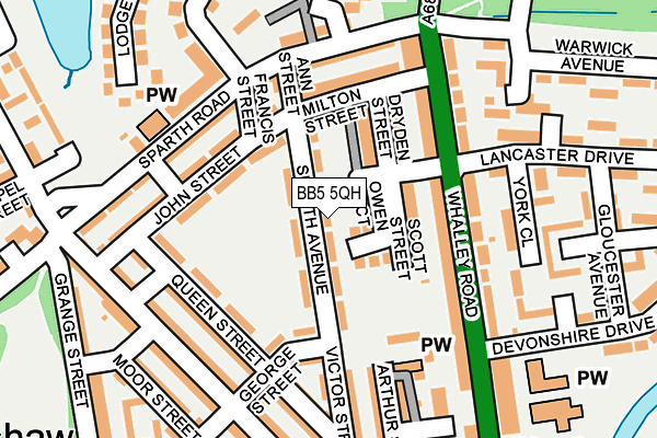 BB5 5QH map - OS OpenMap – Local (Ordnance Survey)