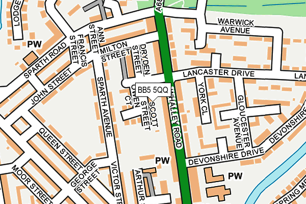 BB5 5QQ map - OS OpenMap – Local (Ordnance Survey)