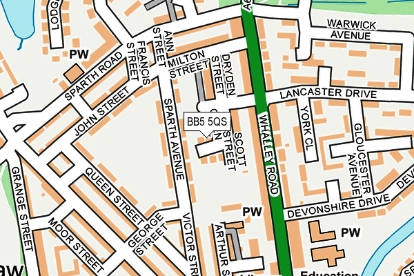 BB5 5QS map - OS OpenMap – Local (Ordnance Survey)