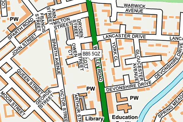 BB5 5QZ map - OS OpenMap – Local (Ordnance Survey)