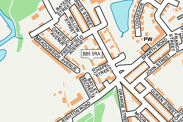 BB5 5RA map - OS OpenMap – Local (Ordnance Survey)