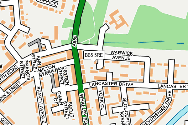 BB5 5RE map - OS OpenMap – Local (Ordnance Survey)