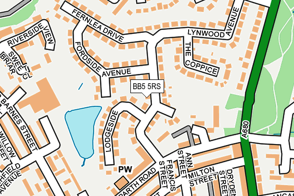 BB5 5RS map - OS OpenMap – Local (Ordnance Survey)