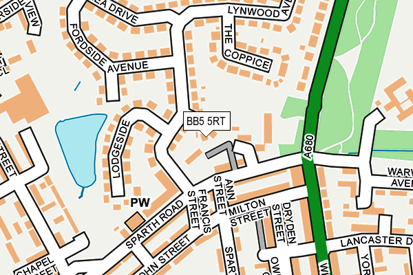 BB5 5RT map - OS OpenMap – Local (Ordnance Survey)