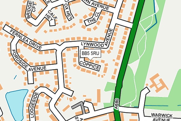 BB5 5RU map - OS OpenMap – Local (Ordnance Survey)