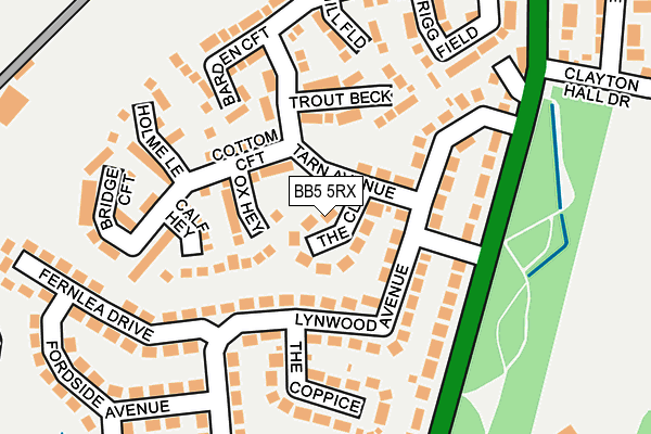 BB5 5RX map - OS OpenMap – Local (Ordnance Survey)