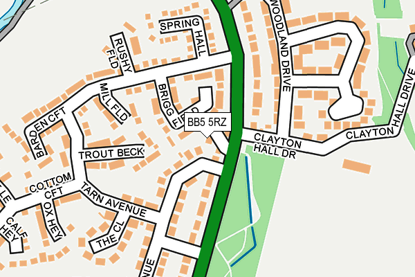 BB5 5RZ map - OS OpenMap – Local (Ordnance Survey)