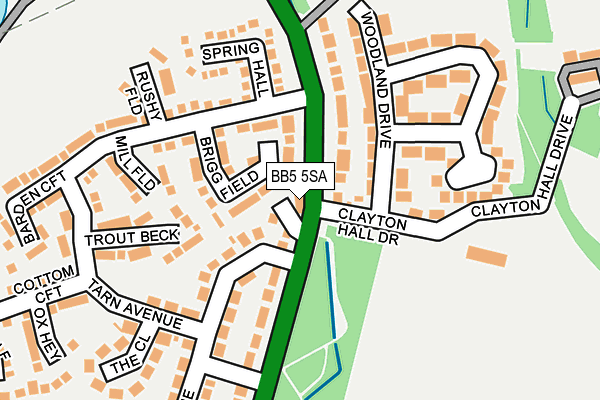 BB5 5SA map - OS OpenMap – Local (Ordnance Survey)