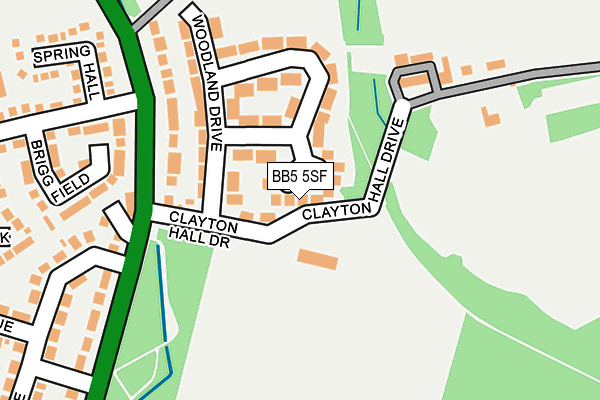 BB5 5SF map - OS OpenMap – Local (Ordnance Survey)