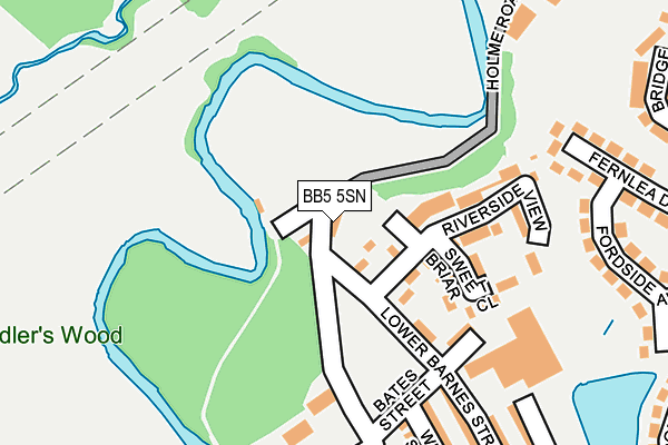 BB5 5SN map - OS OpenMap – Local (Ordnance Survey)
