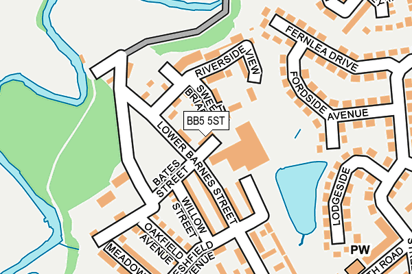 BB5 5ST map - OS OpenMap – Local (Ordnance Survey)