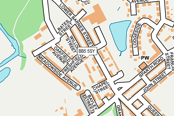 BB5 5SY map - OS OpenMap – Local (Ordnance Survey)