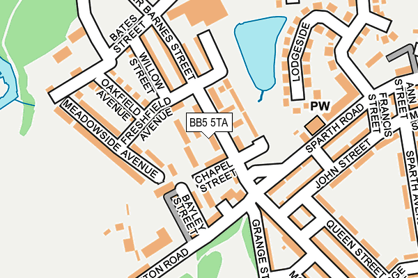 BB5 5TA map - OS OpenMap – Local (Ordnance Survey)