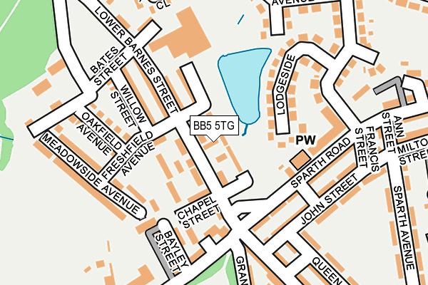 BB5 5TG map - OS OpenMap – Local (Ordnance Survey)