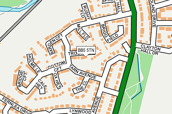 BB5 5TN map - OS OpenMap – Local (Ordnance Survey)