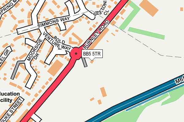 BB5 5TR map - OS OpenMap – Local (Ordnance Survey)