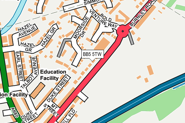 BB5 5TW map - OS OpenMap – Local (Ordnance Survey)