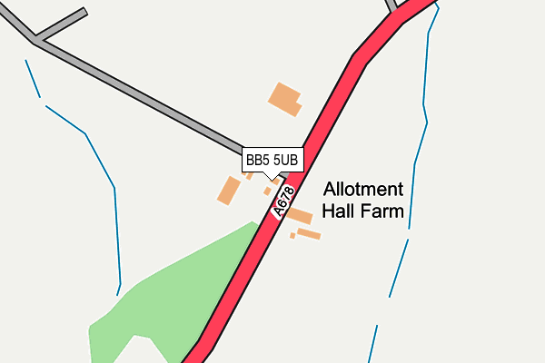 BB5 5UB map - OS OpenMap – Local (Ordnance Survey)