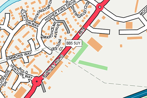 BB5 5UY map - OS OpenMap – Local (Ordnance Survey)
