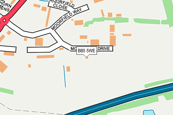BB5 5WE map - OS OpenMap – Local (Ordnance Survey)