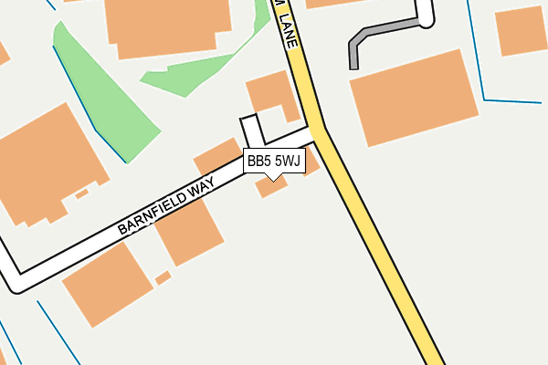 BB5 5WJ map - OS OpenMap – Local (Ordnance Survey)