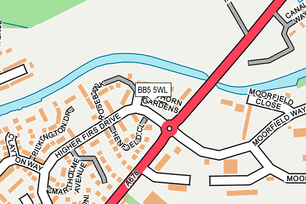 BB5 5WL map - OS OpenMap – Local (Ordnance Survey)