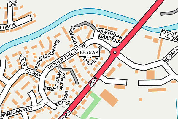 BB5 5WP map - OS OpenMap – Local (Ordnance Survey)