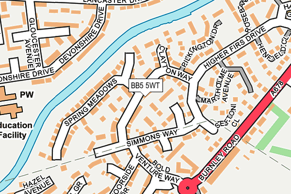 BB5 5WT map - OS OpenMap – Local (Ordnance Survey)