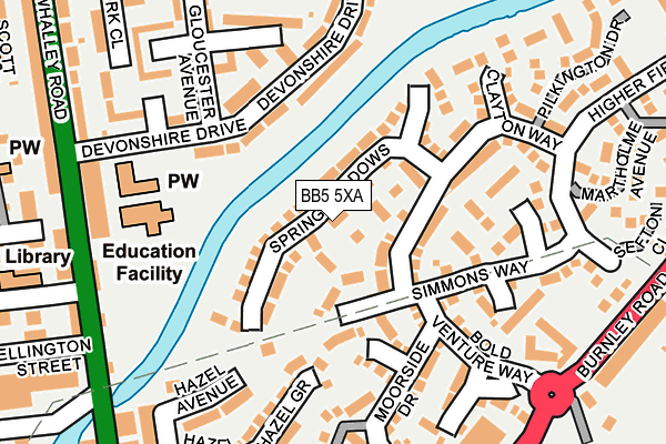BB5 5XA map - OS OpenMap – Local (Ordnance Survey)