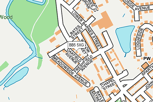 BB5 5XG map - OS OpenMap – Local (Ordnance Survey)