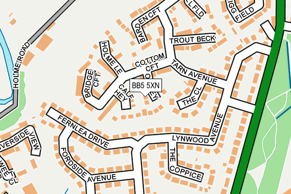 BB5 5XN map - OS OpenMap – Local (Ordnance Survey)