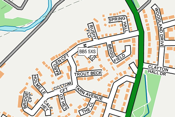 BB5 5XS map - OS OpenMap – Local (Ordnance Survey)