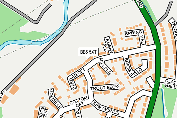 BB5 5XT map - OS OpenMap – Local (Ordnance Survey)