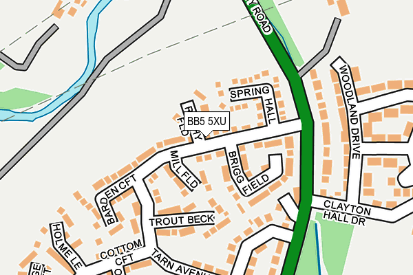 BB5 5XU map - OS OpenMap – Local (Ordnance Survey)