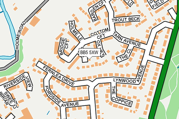 BB5 5XW map - OS OpenMap – Local (Ordnance Survey)