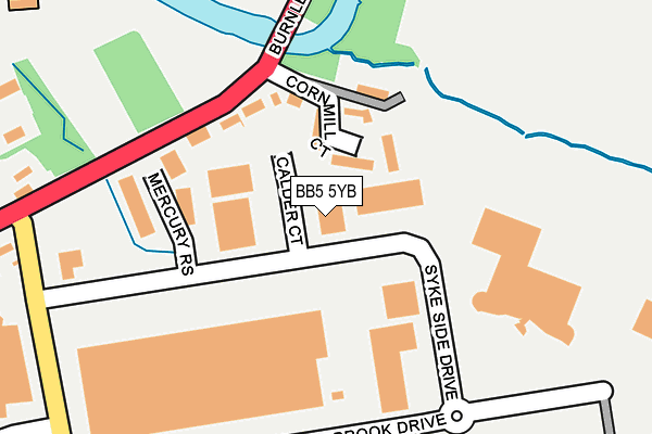 BB5 5YB map - OS OpenMap – Local (Ordnance Survey)