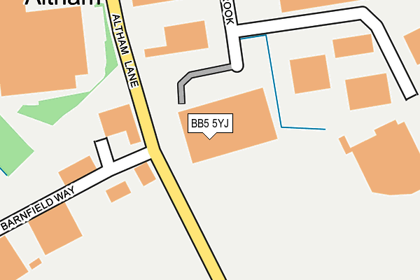 BB5 5YJ map - OS OpenMap – Local (Ordnance Survey)