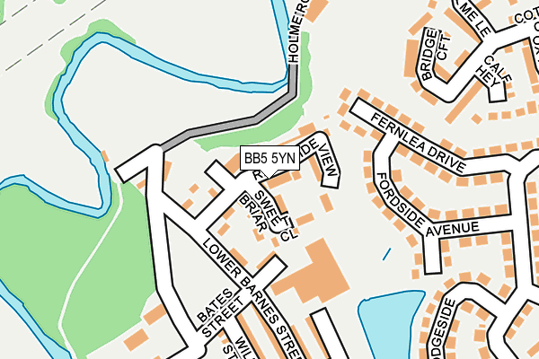BB5 5YN map - OS OpenMap – Local (Ordnance Survey)