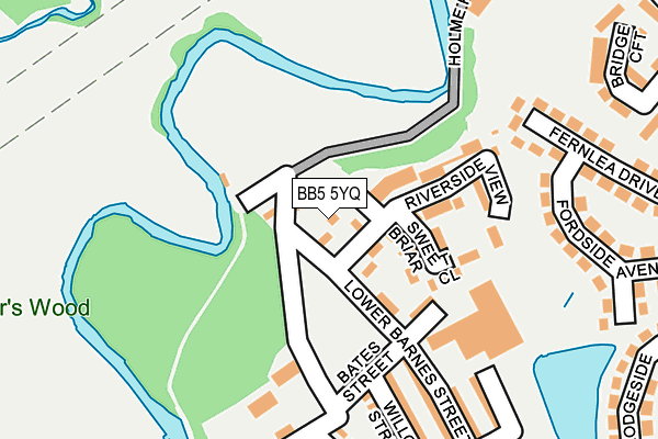 BB5 5YQ map - OS OpenMap – Local (Ordnance Survey)