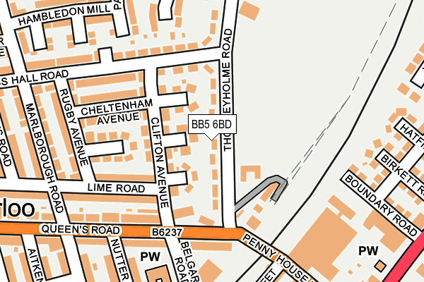 BB5 6BD map - OS OpenMap – Local (Ordnance Survey)