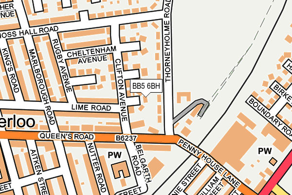 BB5 6BH map - OS OpenMap – Local (Ordnance Survey)