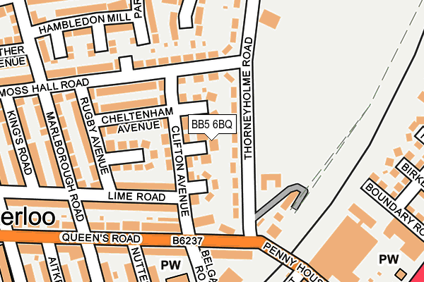 BB5 6BQ map - OS OpenMap – Local (Ordnance Survey)
