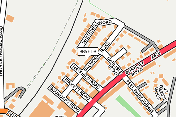 BB5 6DB map - OS OpenMap – Local (Ordnance Survey)