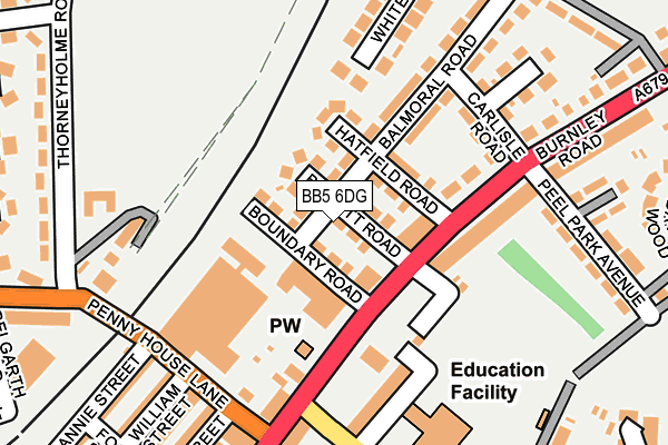 BB5 6DG map - OS OpenMap – Local (Ordnance Survey)